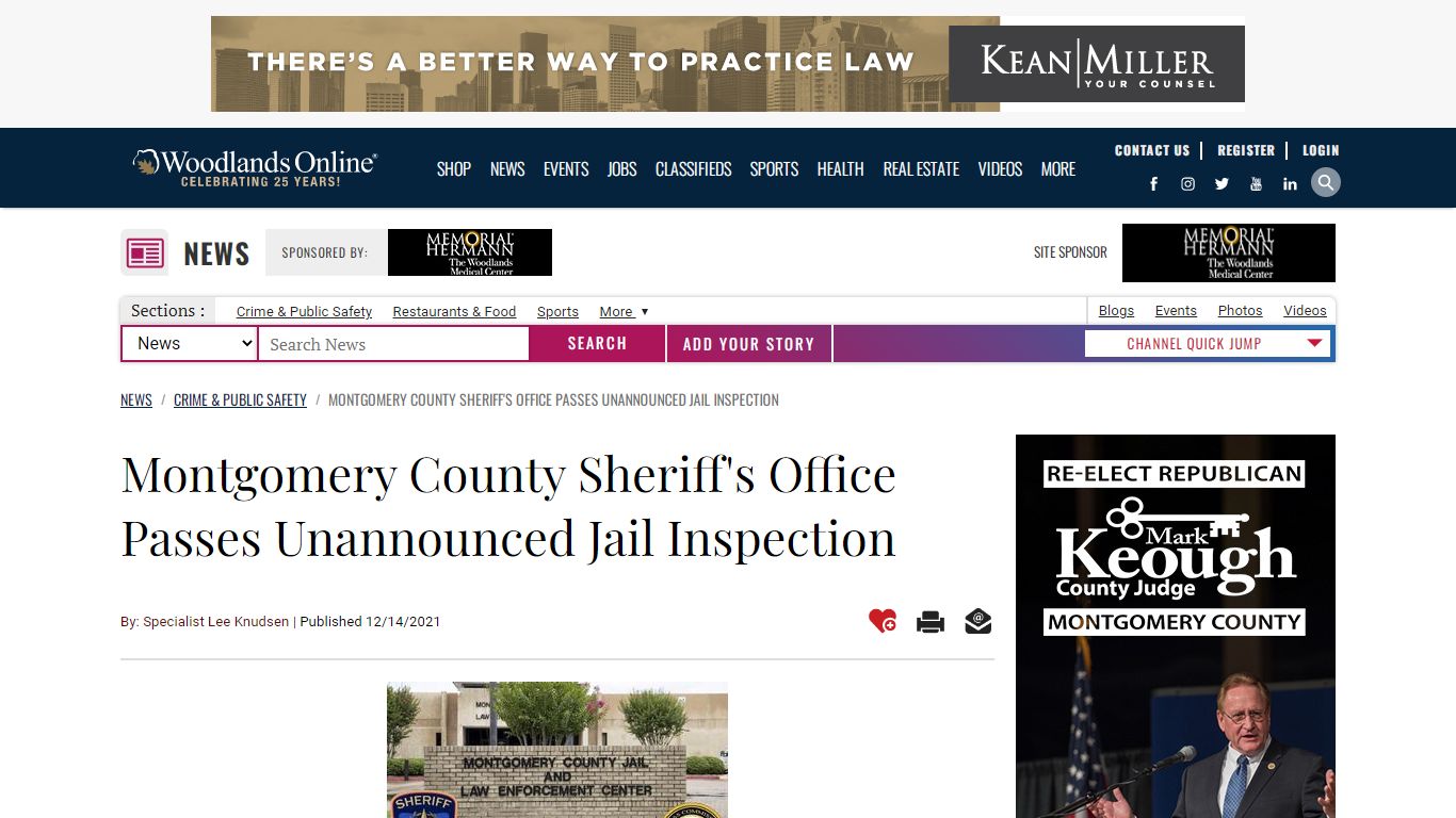 Montgomery County Sheriff's Office Passes Unannounced Jail ...